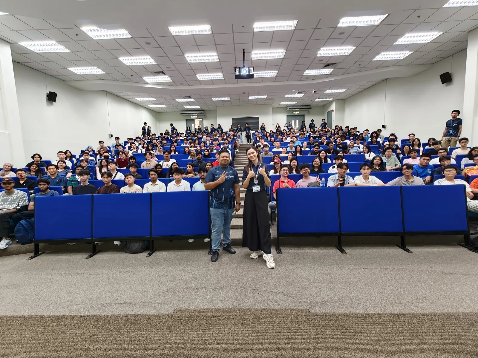 New University of Nottingham Malaysia students in the lecture hall during the Alpro CampusCare Induction Week health talk